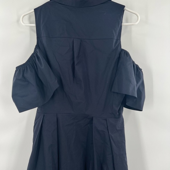 Ivanka Trump blue button down shirt dress cold shoulder 8 - Picture 6 of 9